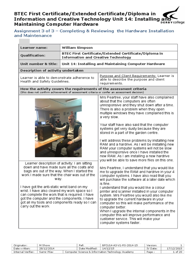 Computer assignment work do image