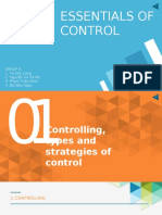 Essentials of Control Group 6: Budgetary and Non-Budgetary Control Techniques