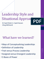 Leadership Style and Situational Approach: DR Syed Shatir A. Syed-Hassan Ceng Micheme