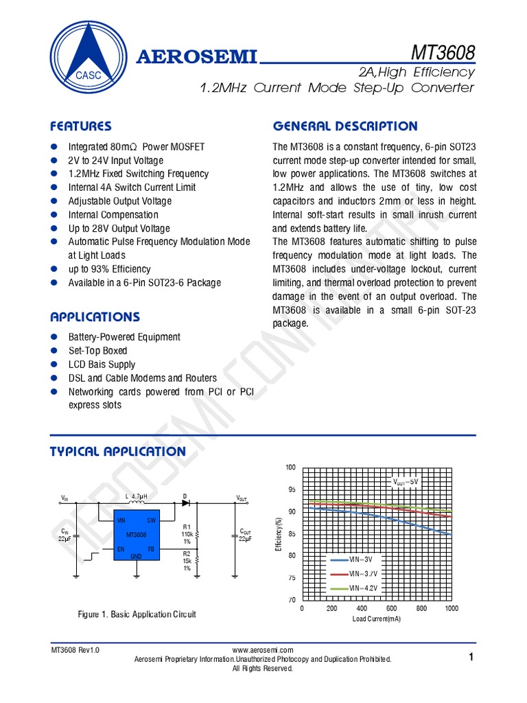 MT3608 | PDF | Amplifier | Diode