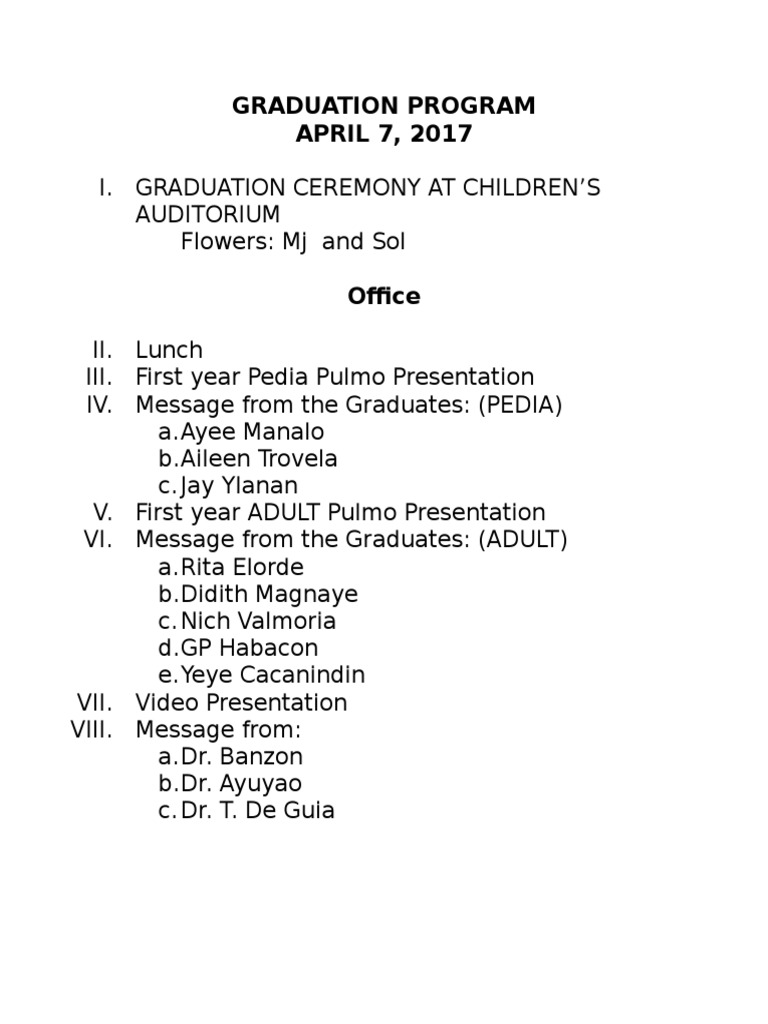 Graduation Ceremony Program 2017 | PDF