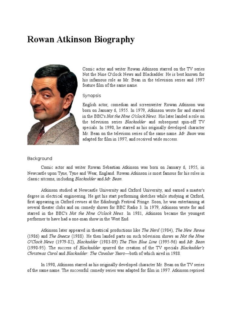 Rowan Atkinson Biography | Comedy | Performing Arts