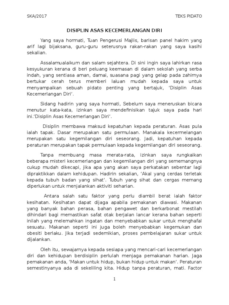 Disiplin Asas Kecemerlangan Diri