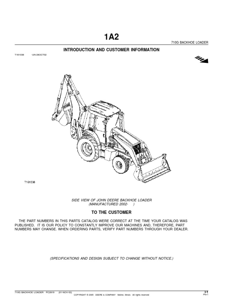 Manual De Partes De La Retroexcavadora John Deere 710 G Loader Equipment Valve