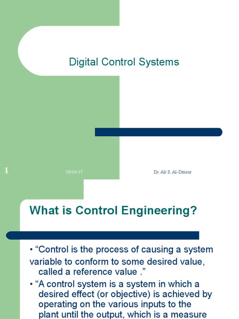 Digital control systems lecture 1.ppt | Control System | Electronic ...