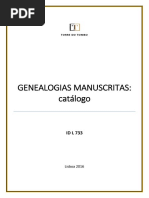 2016 Genealogias Manuscritas Catalogo Torre Do Tombo 37p
