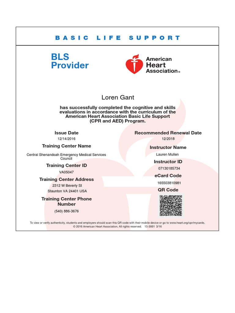 CPR Certificate PDF