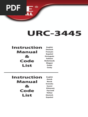 Urc3445 Manual All Languages Pdf Television Tecnologia De Pantalla