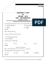 WBJEE 2016 Solution Maths PDF