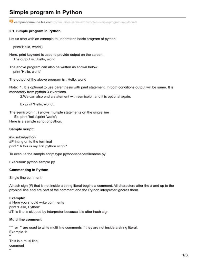 Practical Examples of Python Input and Output Operations | PDF ...