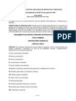 Reglamento de Control Sanitario de Productos y Servicios PDF