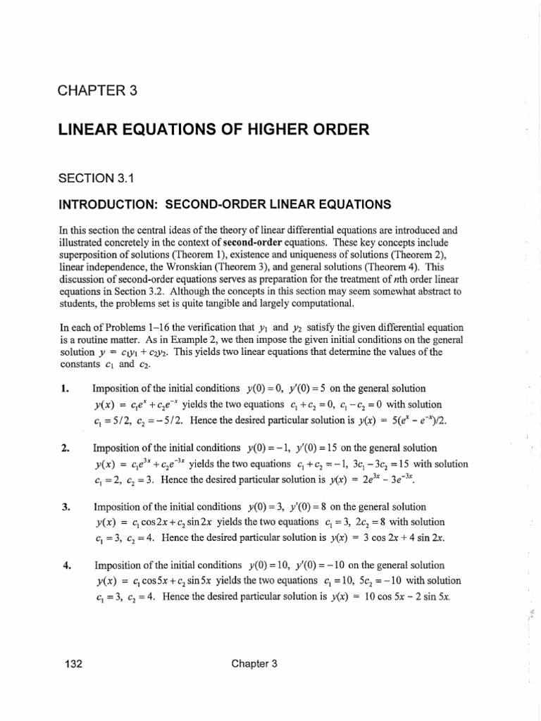 Second-Order Linear Equations Overview | PDF | Factorization ...