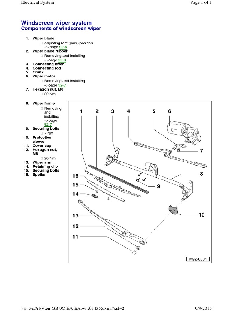 Maintaining and Repairing Windscreen Wiper Systems: Component ...
