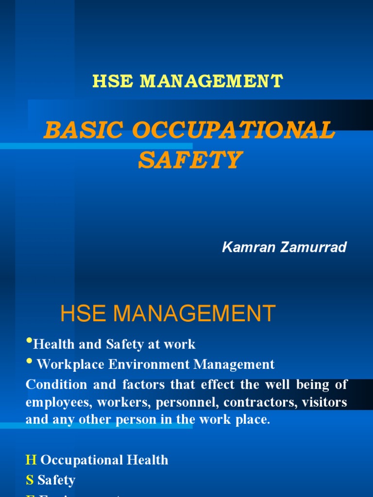 Hse Management: Basic Occupational Safety | PDF