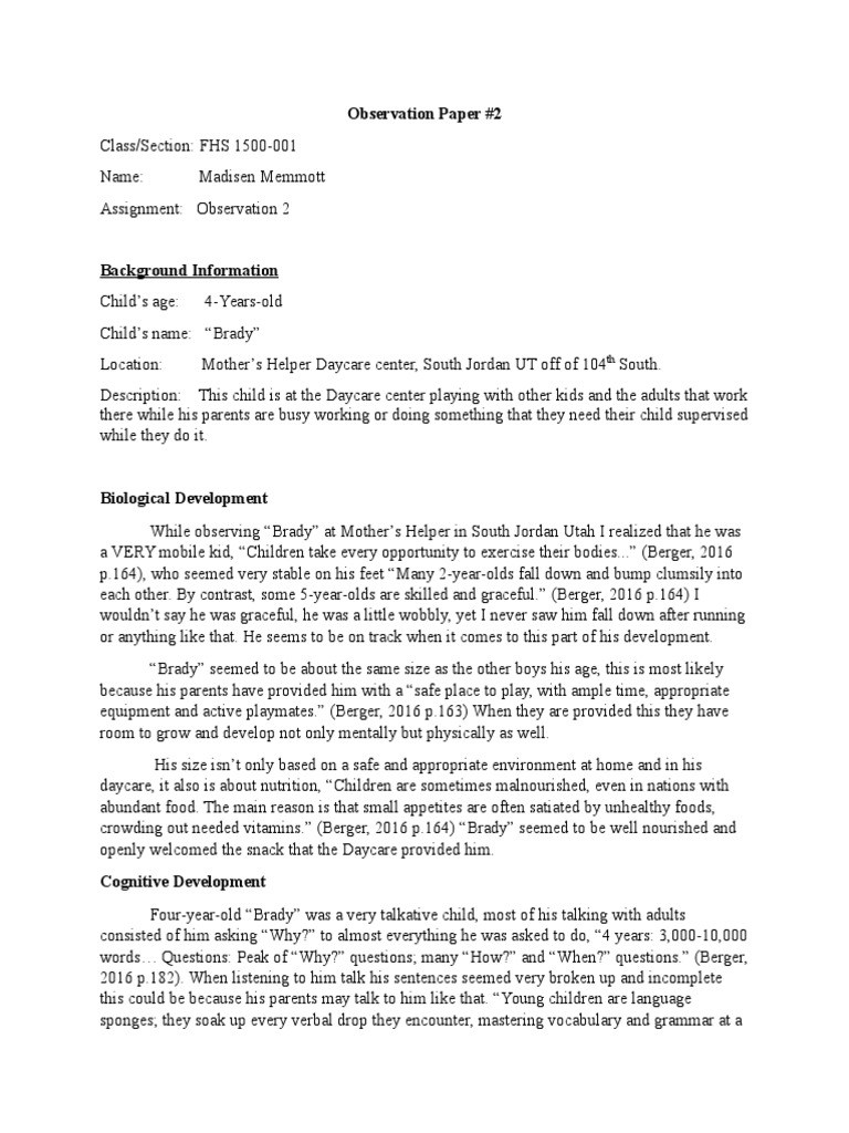 Research Paper On Child Development