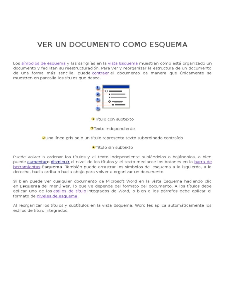 Cómo usar la vista de esquema en Word PDF