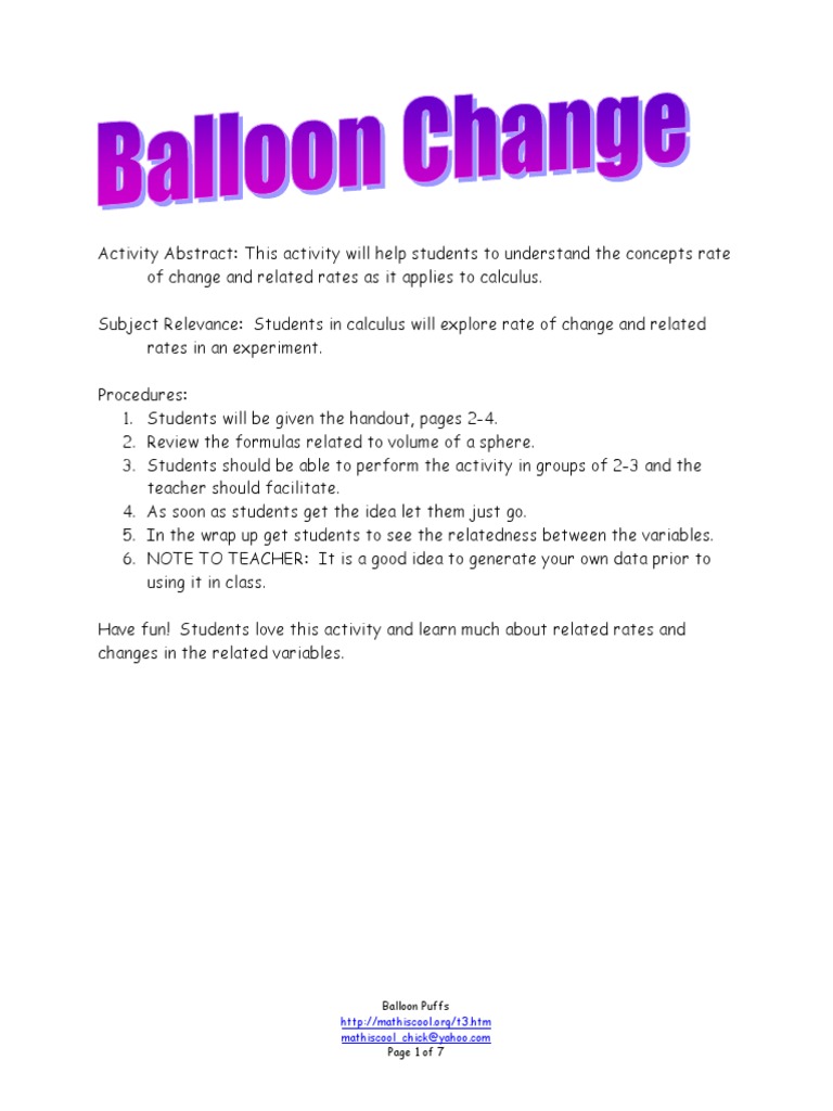 Balloon Volume Balloon