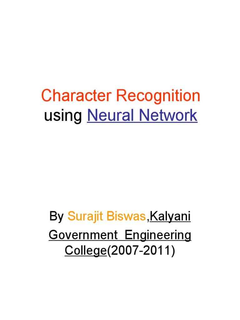Neural Network Character Recognition Guide | PDF | Computing ...