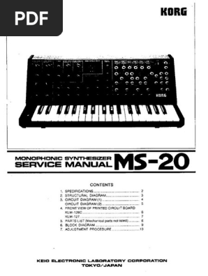 コルグMS-20 マニュアルとセッティングチャート Korg MS-20 Service Manual PDF | PDF