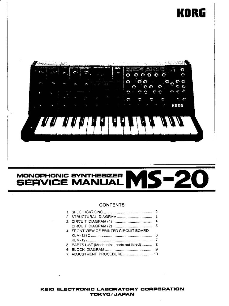 Korg MS-20 Service Manual PDF | PDF
