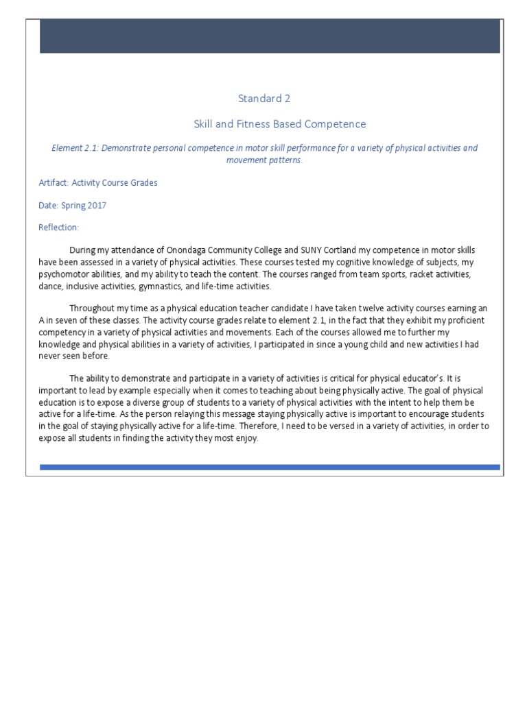 Motor Skill Competence in Physical Education | PDF | Career & Growth