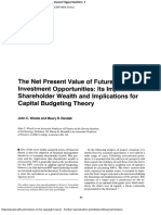 2.1. The Net Present Value of Future Investment Opportunities