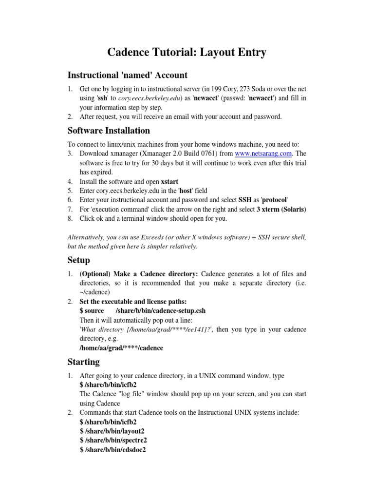 Cadence Tutorial Layout Entry PDF | PDF