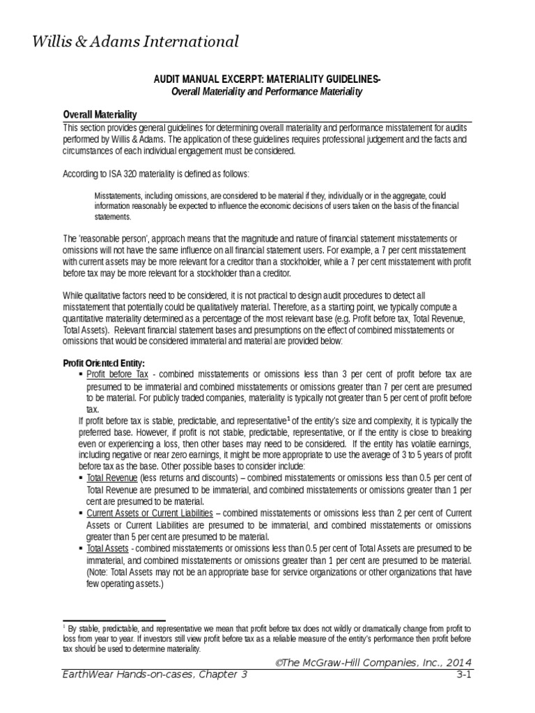 EW Ch3 Materiality Guidelines | PDF | Business | Business Economics