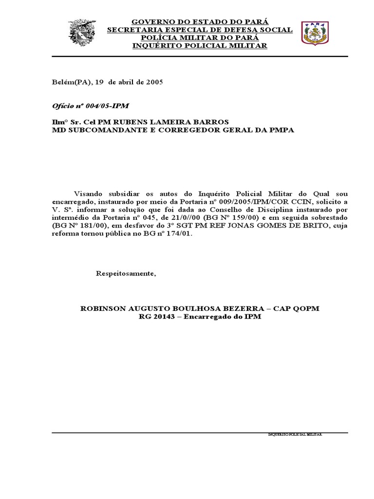 MODELO DE OFICIO PADRÃO II