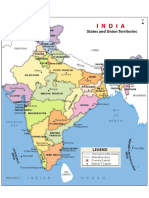 India political map outlines states and union territories