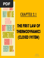 Chapter 2.1 the First Law of Thermodynamics
