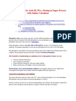 Phosphoric Acid (H3 PO4) Dosing in Sugar Process Industry