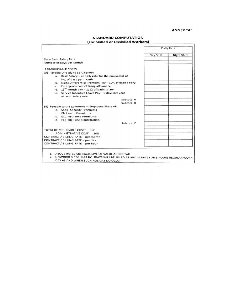 DOLE Standard Computation PDF