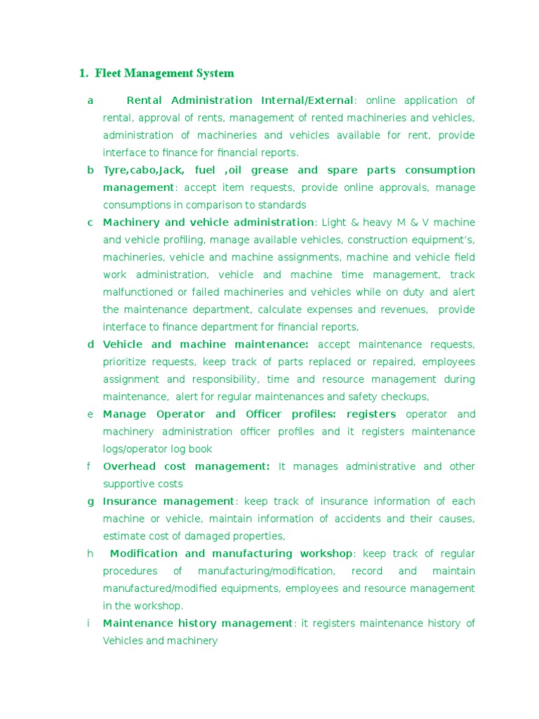 Fleet Management System | PDF | Business