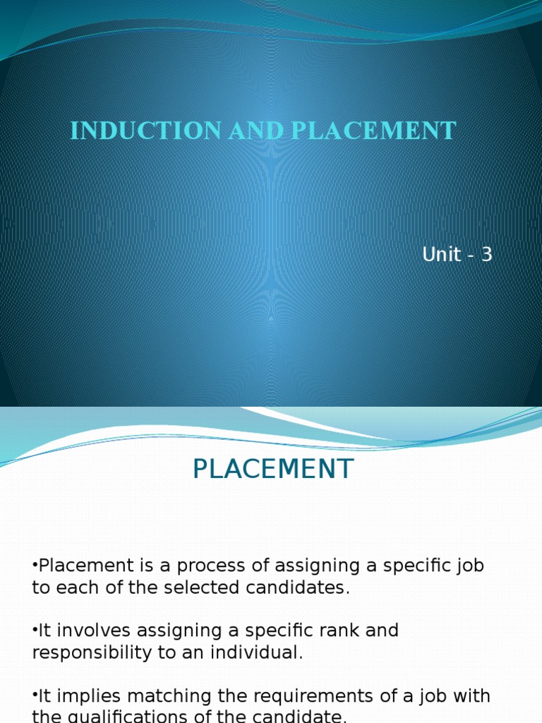 Placement vs. Induction in HRM | PDF | Turnover (Employment) | Employment