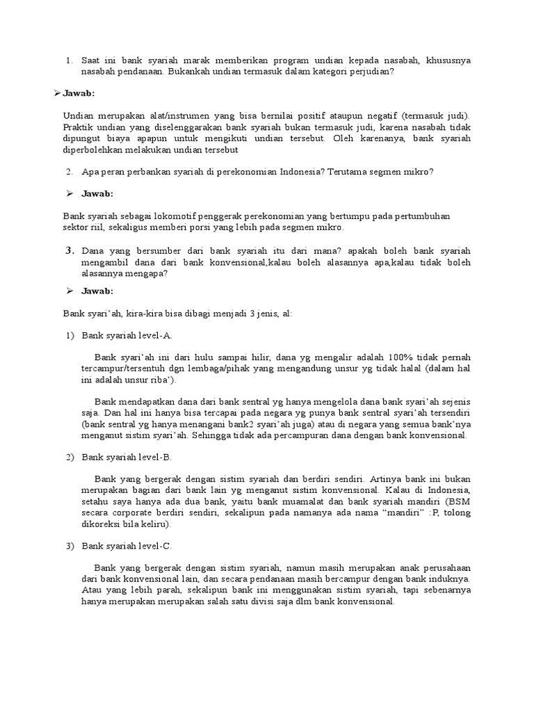 Pertanyaan Akuntansi Syariah