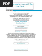 PAT Testing Certificate Template