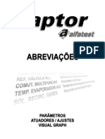 Resumo de parâmetros e abreviações do sistema Kaptor