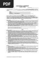 4 Subcontract Agreement Short Form Blank