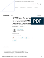 CPU Sizing For Concurrent Users, Running HANA Analytical Applications