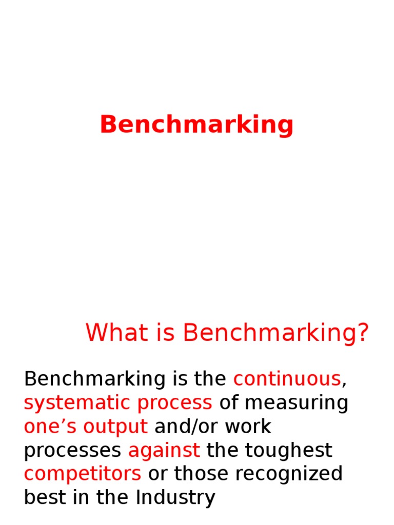 Understanding Benchmarking Processes | PDF | Benchmarking | Business ...