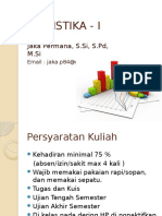 Statistika I - Pertemuan Ke 1