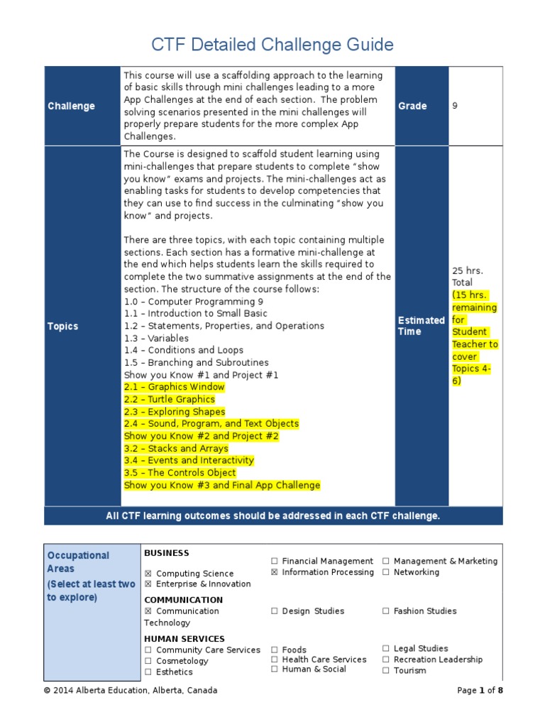 Computer Programming 9 CTF Challenge Plan | PDF