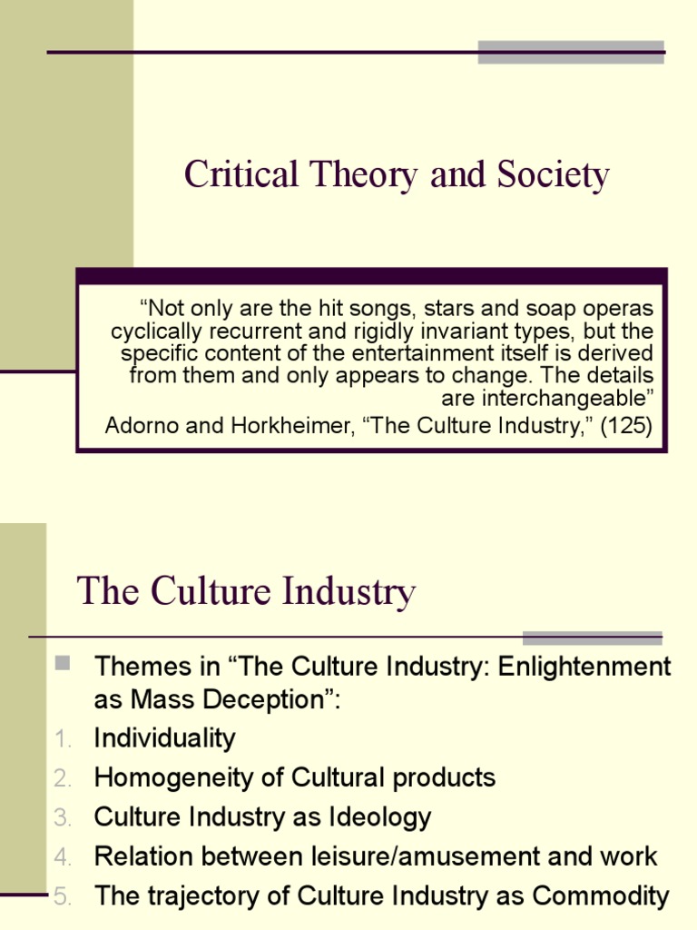 What are the main ideas of critical theory image