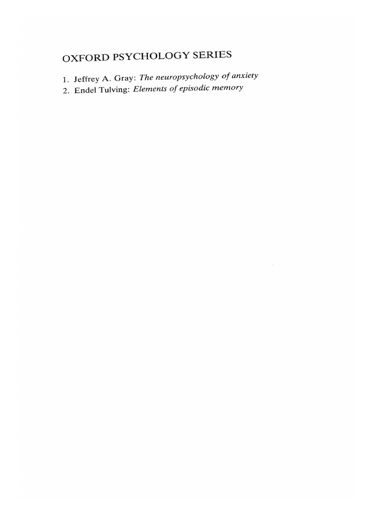 Elements of Episodic Memory | PDF | Recall (Memory) | Memory