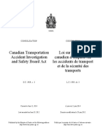 Canadian Transportation Accident Investigation and Safety Board Act