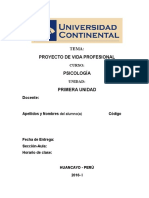 Proyecto de Vida Profesional - Psicología Ejemplo