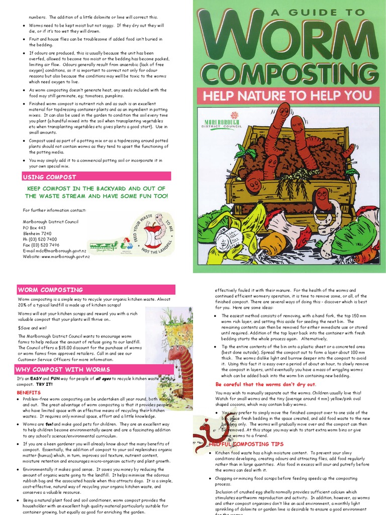 A Guide to Worm Composting Marlborough Compost Horticulture And
