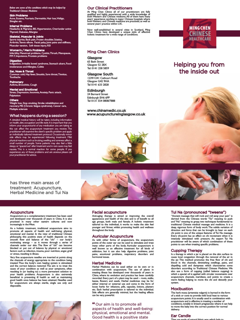 Ming Chen Clinics 6pp DL Flyer PDF Acupuncture Traditional