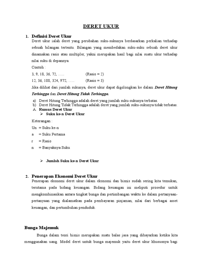 10 Contoh Soal Deret Ukur